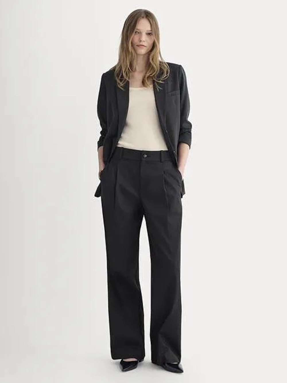 Everlane Black Wide Leg Trouser Pants Size 0